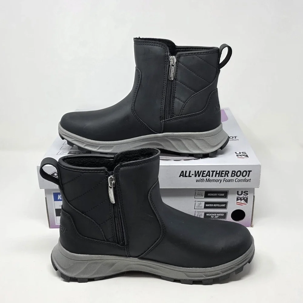 Khombu Dusk Women's All-Weather Boots Black Rated -20° Water Repellent‎ Size 7